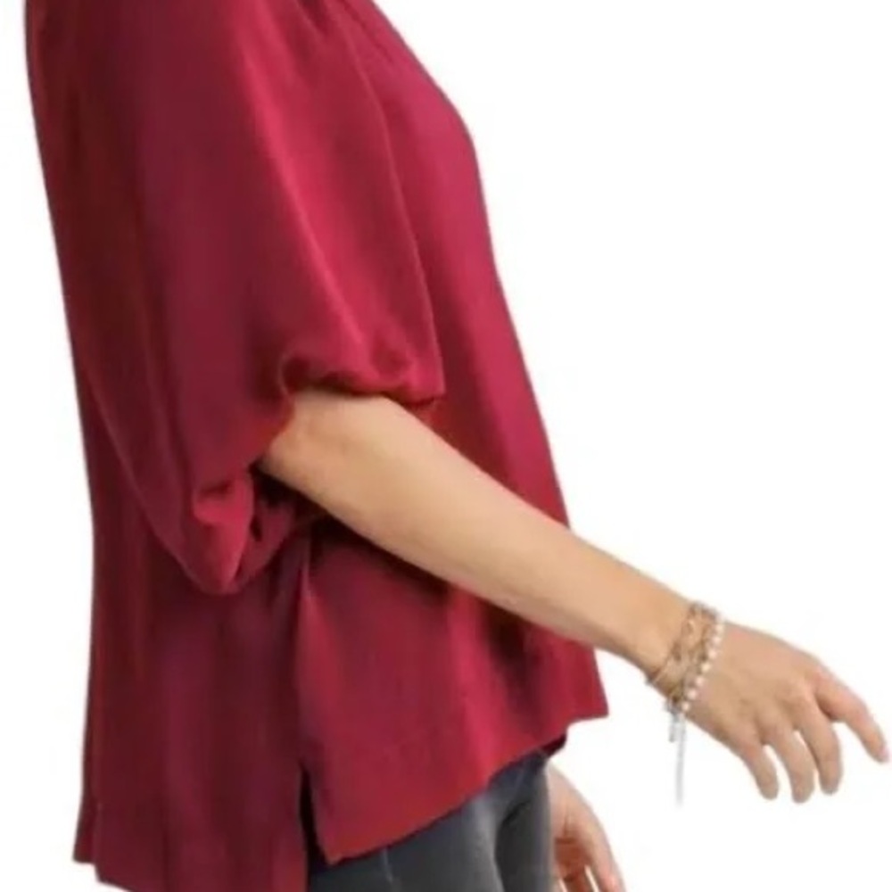 Umgee Deep Red Women's Blouse - Picture 8 of 8